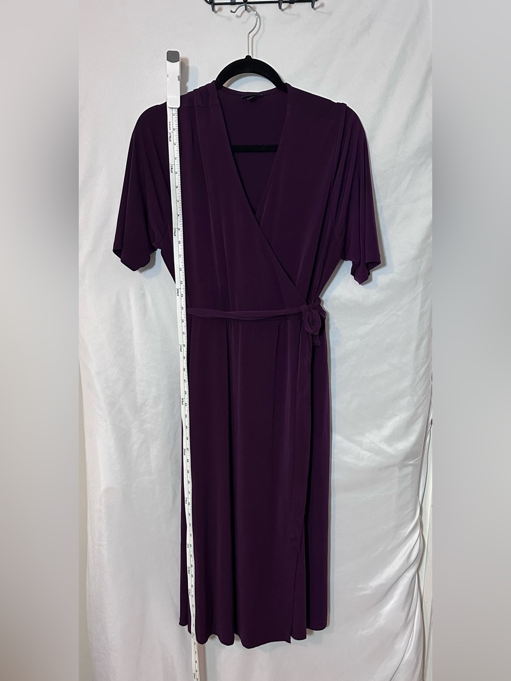 Torrid - Deep Plum Surplice Wrap Midi Dress with Tie Waist